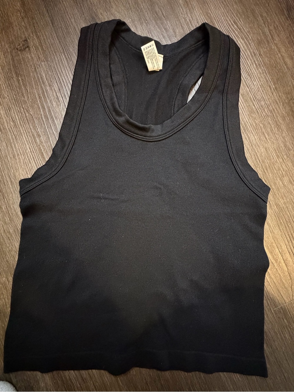 90 Degree By Reflex Black Ribbed Athletic Tank Top
